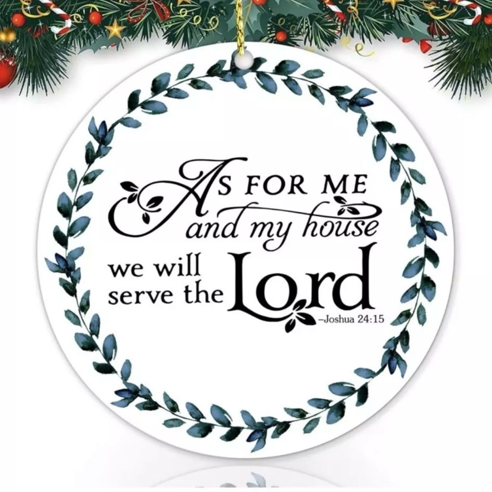 Religious Gifts Christmas Tree Decorations Iron Sheet Round Ornament
